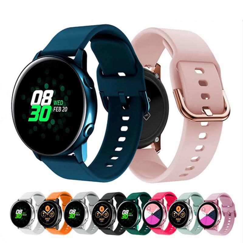 Classic Adjustable Waterproof Watch Band Soft Rubber Silicone Strap for Samsung Galaxy Active Smart Watch