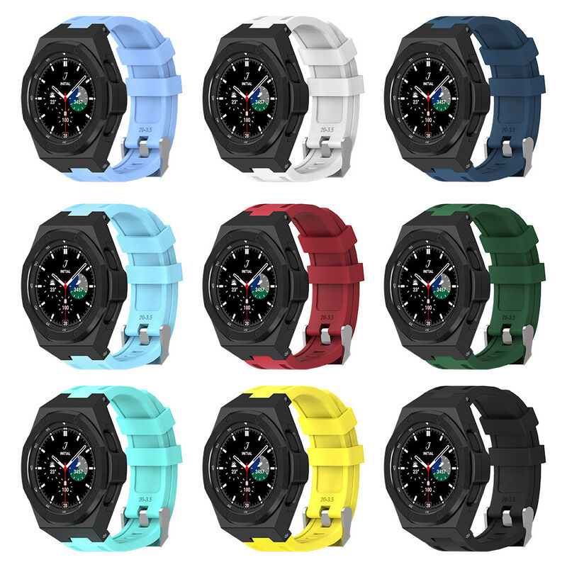 Modification Kit for Samsung Galaxy Watch 4 Classic Smart Watch case Band 40mm 44mm 45mm 46mm Bezel Frame Rubber Strap