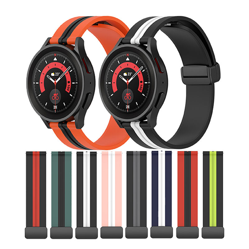 20mm 22mm Watch Band Magnetic Buckle for Samsung Galaxy Watch 4 40/44 /41/45mm Classic 42 46mm Silicone Strap