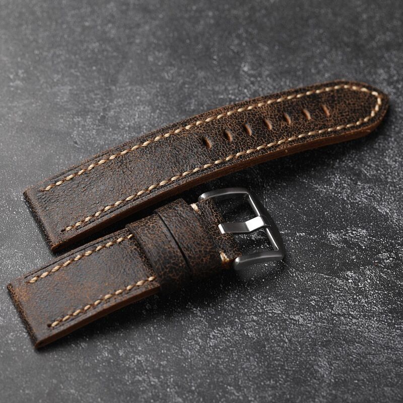 Luxury Handmade 22mm Wholesale Genuine Leather Watch Strap for Samsung Galaxy Watch 46mm/ Watch Band for Amazfit Pace/Stratos
