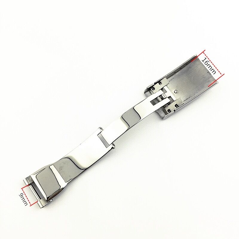 For Leather Silicone Band Clasp Watch AccessoryWin-Win 16mm 18mm Stainless Steel Deployment Folding Buckle