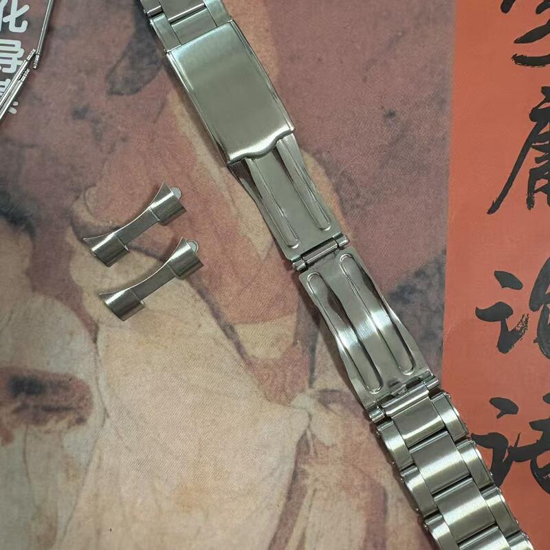 19mm 20mm Vintage Deployment Clasp Stamped LOGO Solid 904L Stainless Watch Bracelet for RLX Band Men 1501 6694 1680 15210