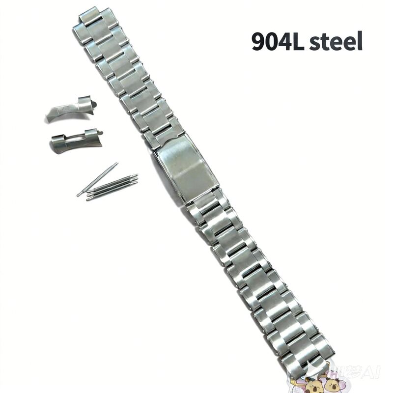 High Quality Vintage LOGO 19mm 20mm Silver Brushed 904L Steel Watchband Strap Oyster Bracelet for RLX Men 1501 6694 1680 15210