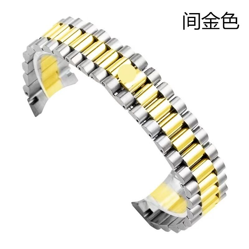 Solid 904L 9K-18K Gold RLX President Bracelet Watch Band for RLX Custom Luxury Watch Strap Accessories 13mm 17mm 20mm 21mm
