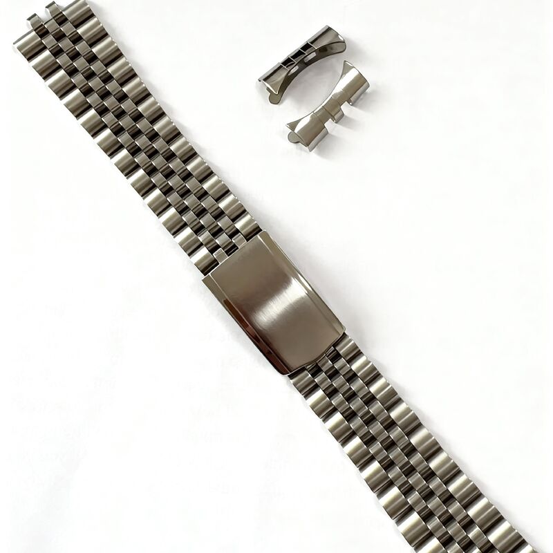Wristband for RLX Datejust 1601 Solid Curved End 19mm 20mm 904L Stainless Steel Jubilee Watch Band Strap Deployment Clasp