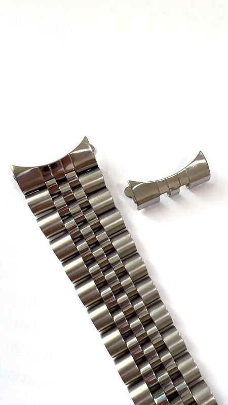 Wristband for RLX Datejust 1601 Solid Curved End 19mm 20mm 904L Stainless Steel Jubilee Watch Band Strap Deployment Clasp