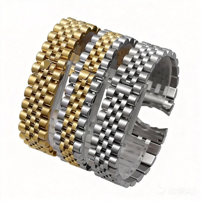 13 17 20 21MM Jubilee Bracelet Wholesale Under 7$-solid 904L Stainless Steel Curved End with logo Clasp for RLX datejust