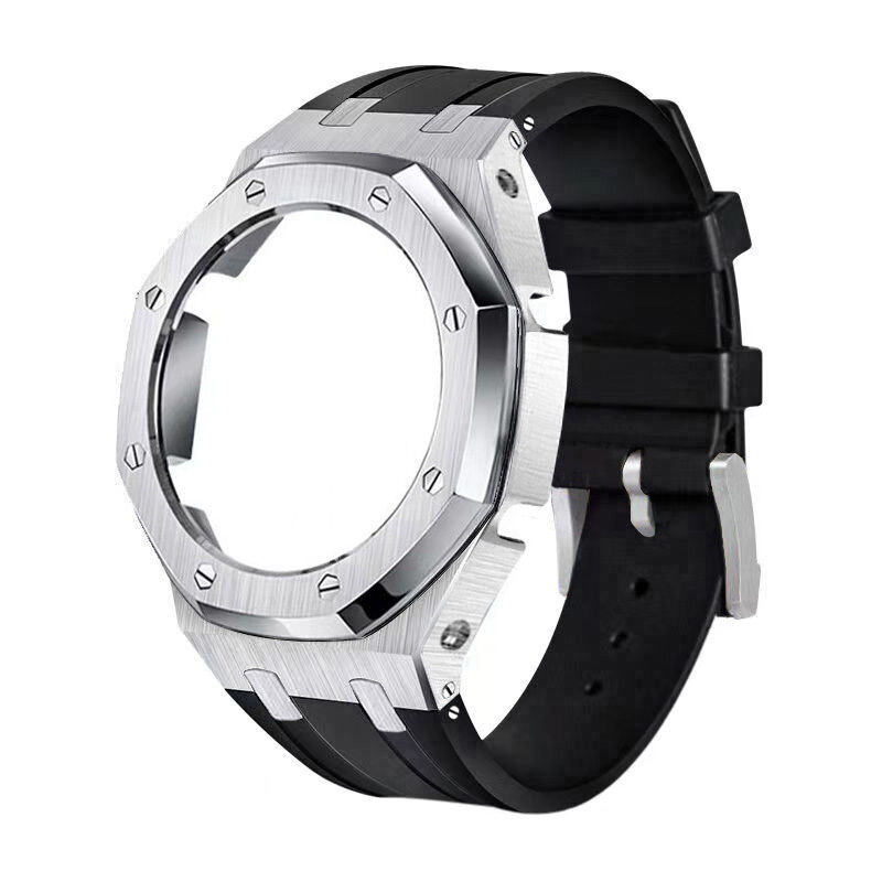 Fashion Gshock Ga2100 Rubber Strap Metal Bezel Parts Accessories Watch Mod Kit Stainless Steel Case for Ga2110 Shock with Crown