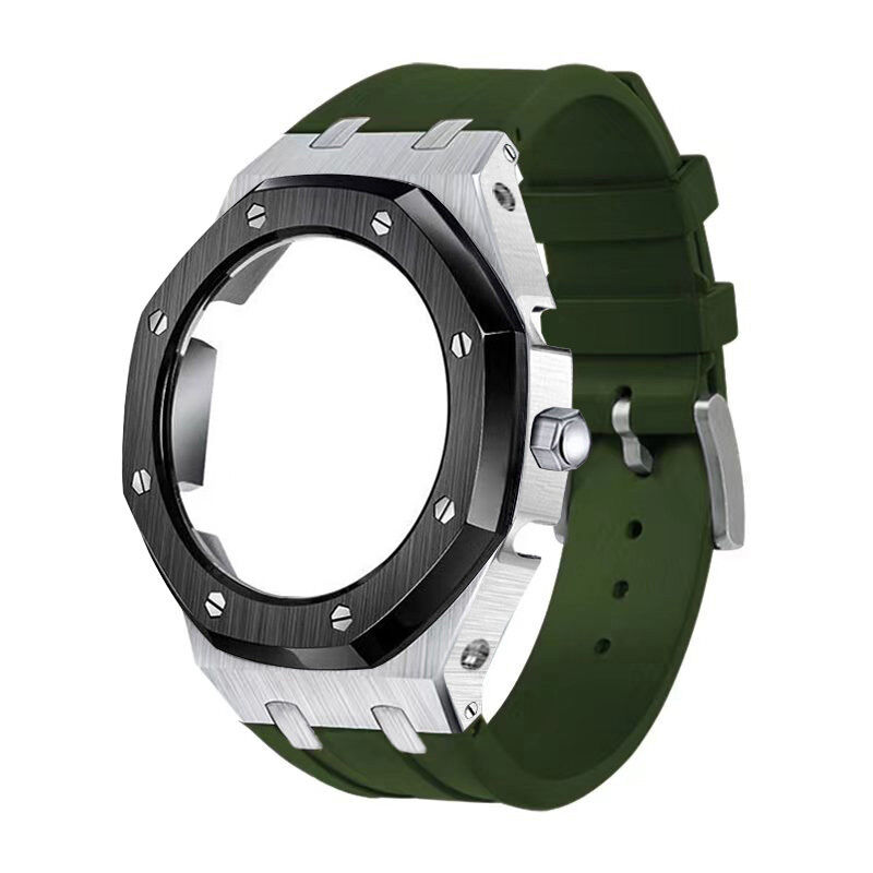 Fashion Gshock Ga2100 Rubber Strap Metal Bezel Parts Accessories Watch Mod Kit Stainless Steel Case for Ga2110 Shock with Crown