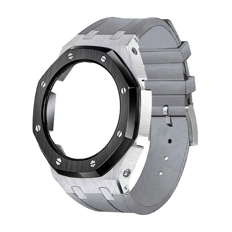 Fashion Gshock Ga2100 Rubber Strap Metal Bezel Parts Accessories Watch Mod Kit Stainless Steel Case for Ga2110 Shock with Crown
