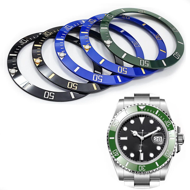Ceramic Bezel with Double Sided Tape Watch Bezel with Sapphire Bezel Pearl for SUB 126610 126613  Watch Platinum Font 38.5*31mm