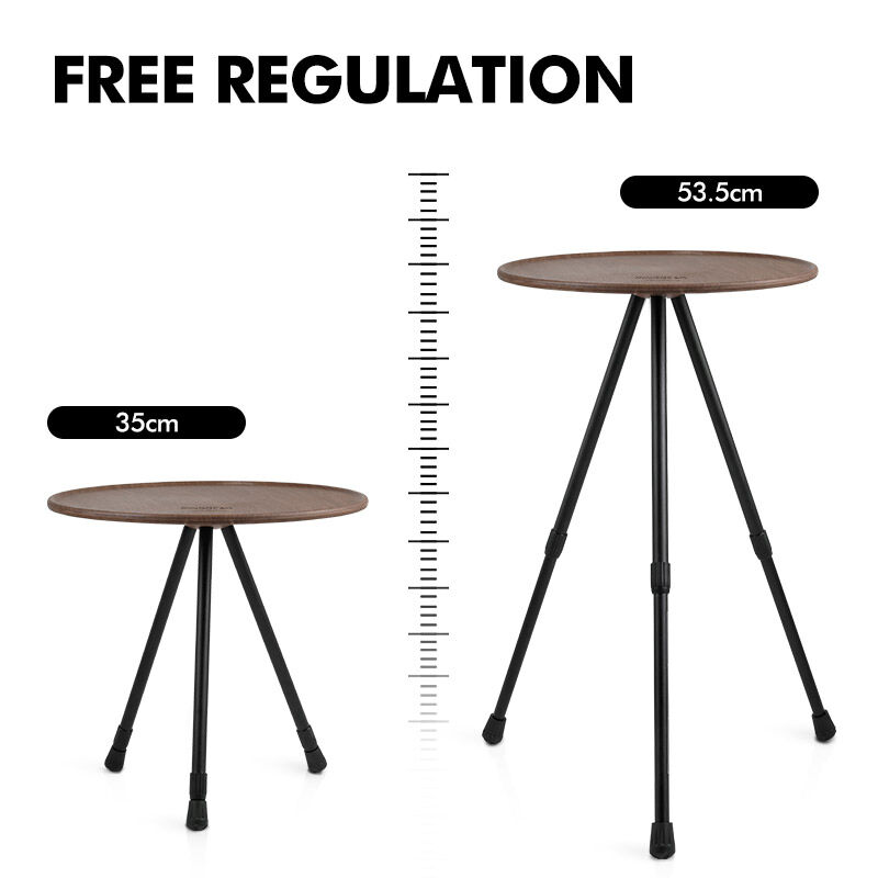 Aluminum Portable Lightweight Round Side Table - Outdoor Folding Camping Table for Easy Transport