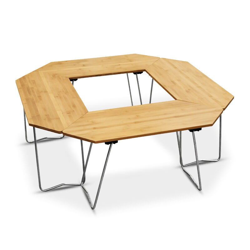 Portable Wood Camping Table Folding Outdoor Table with 108*108*40cm Size
