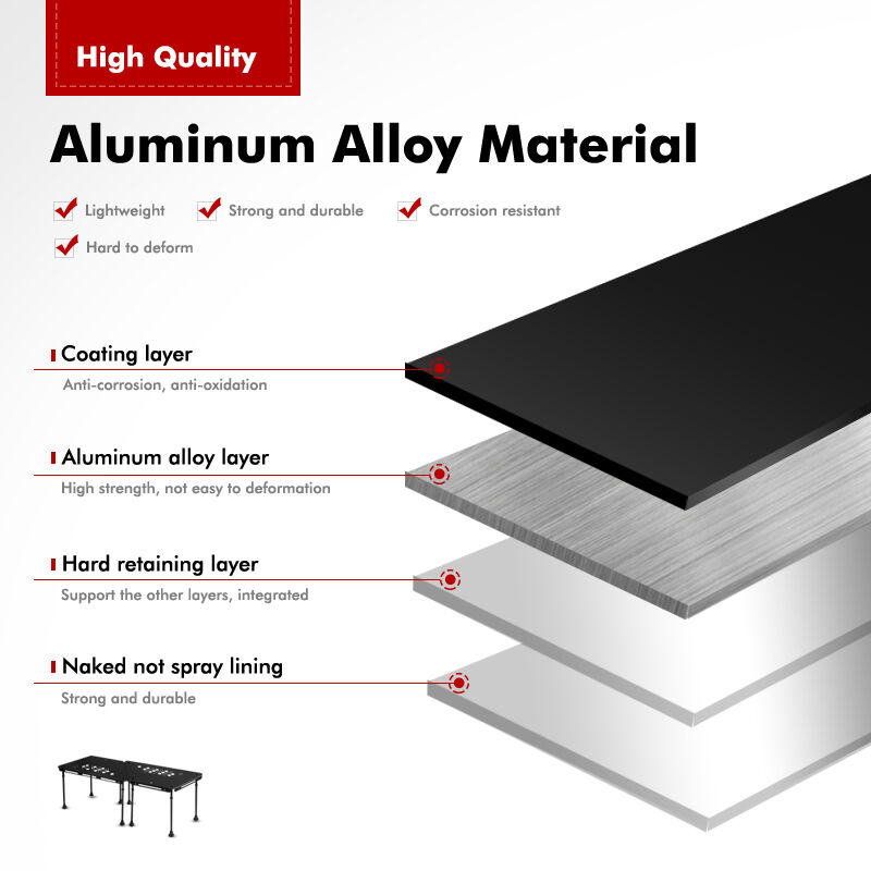 Kinggear Outdoor Portable Aluminum Alloy Lightweight Folding Camping Table for Picnic and Barbecue