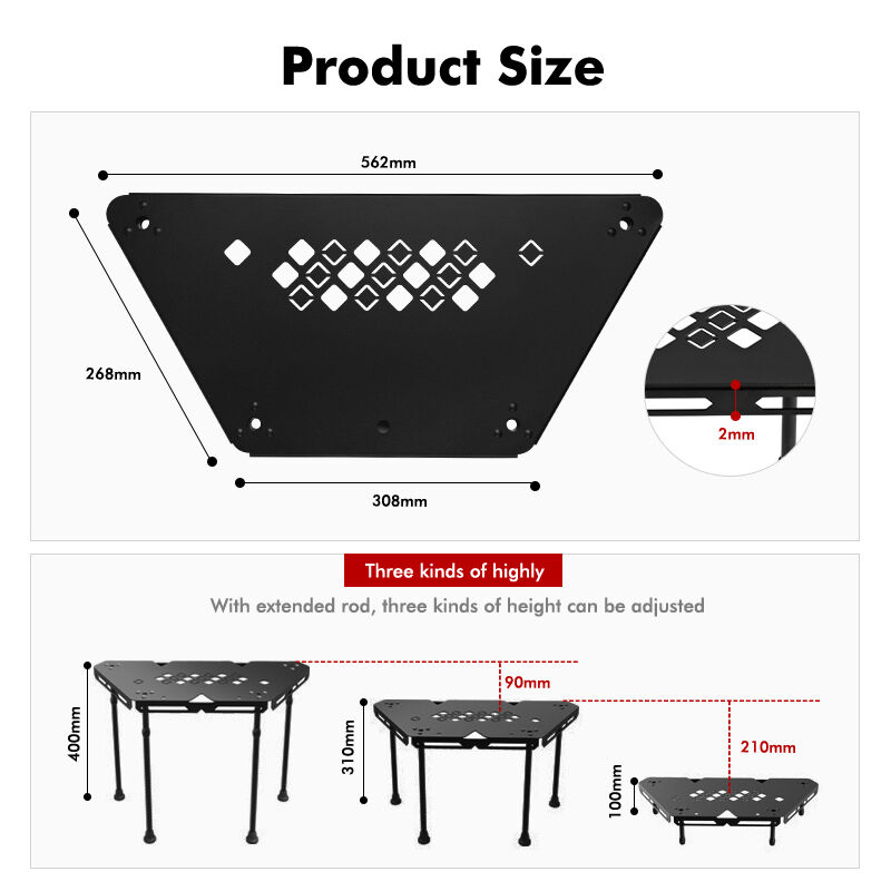 Kinggear Outdoor Portable Aluminum Alloy Lightweight Folding Camping Table for Picnic and Barbecue