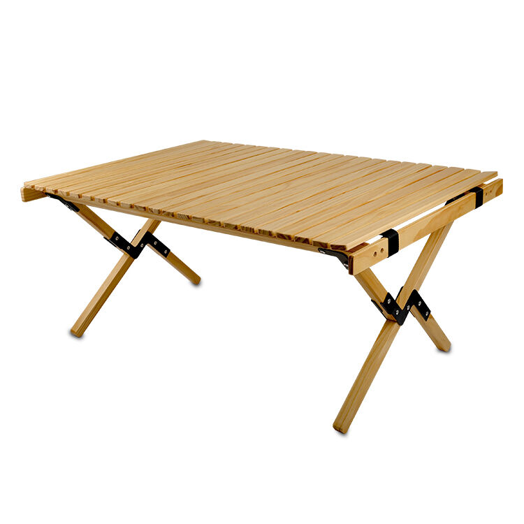 Portable Folding Pine Wood Camping Table for Outdoor Picnic and BBQ