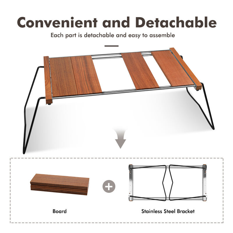 Kinggear Stainless Steel Lightweight Foldable Camping Table BBQ IGT Table for Outdoor Use