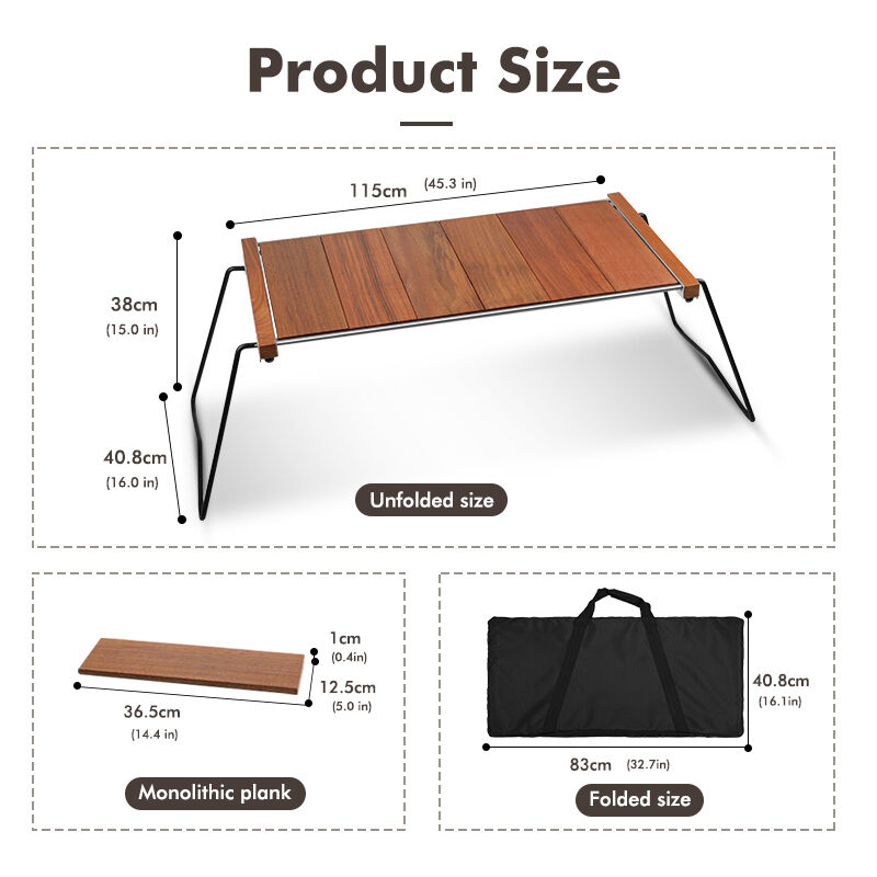 Kinggear Stainless Steel Lightweight Foldable Camping Table BBQ IGT Table for Outdoor Use