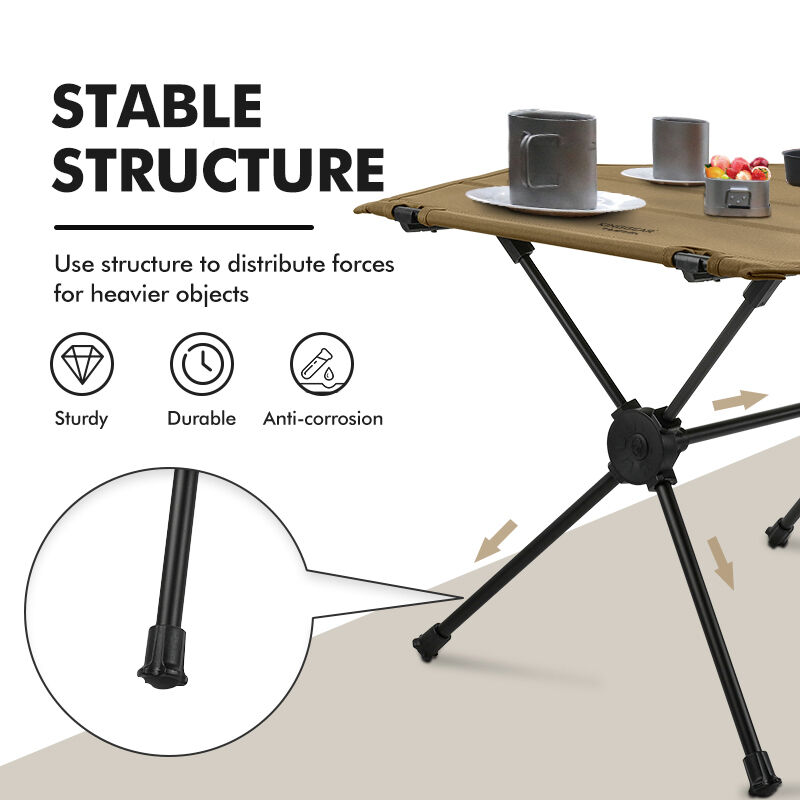 Kinggear Outdoor Lightweight Portable Aluminum Frame Folding Camping Table with Net Pocket