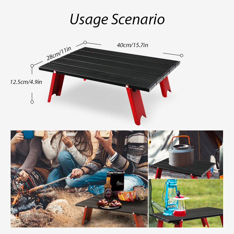 Lightweight Aluminum Frame Mini Folding Table with Custom Logo for Outdoor Camping and Travel