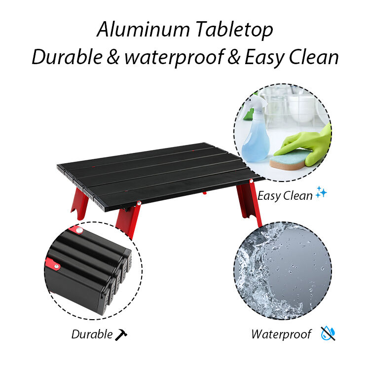 Lightweight Aluminum Frame Mini Folding Table with Custom Logo for Outdoor Camping and Travel