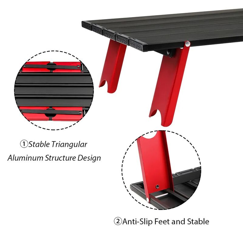 Lightweight Aluminum Frame Mini Folding Table with Custom Logo for Outdoor Camping and Travel