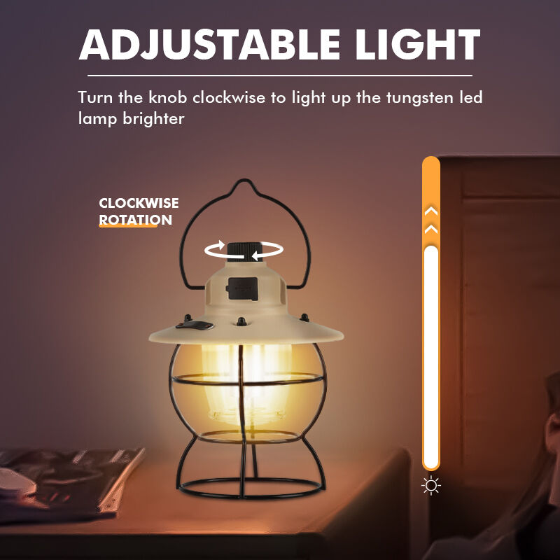 Rechargeable Retro USB Camping Lantern IP44 Rated Outdoor Light for Camping and Tents