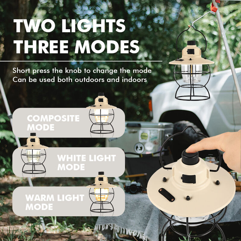 Rechargeable Retro USB Camping Lantern IP44 Rated Outdoor Light for Camping and Tents