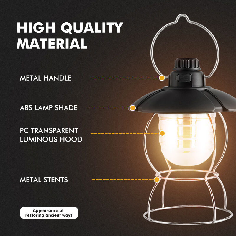 Rechargeable Portable LED Camping Light with 750 Hours Lifespan for Outdoor Use