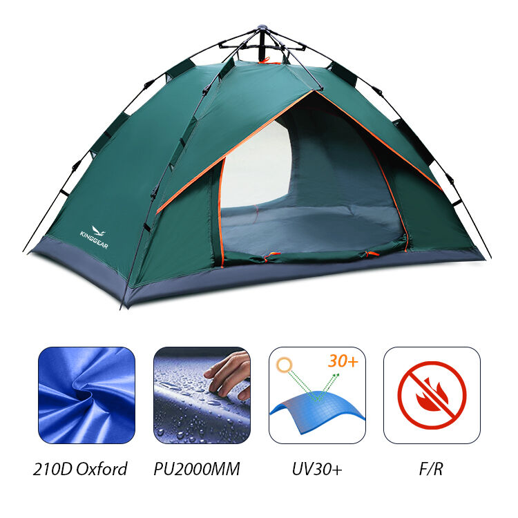 Automatic Setup Popup Tent with 170t Polyester Fabric and Silver Coating for Camping