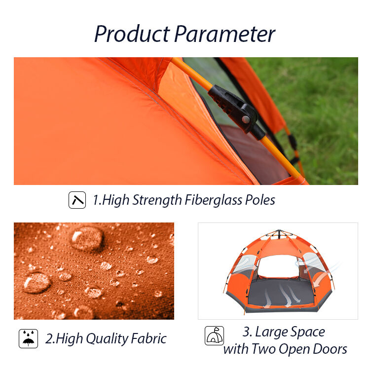 Kinggear Outdoor Ultralight Waterproof 3-4 Person Pop up Tent for Camping and Beach