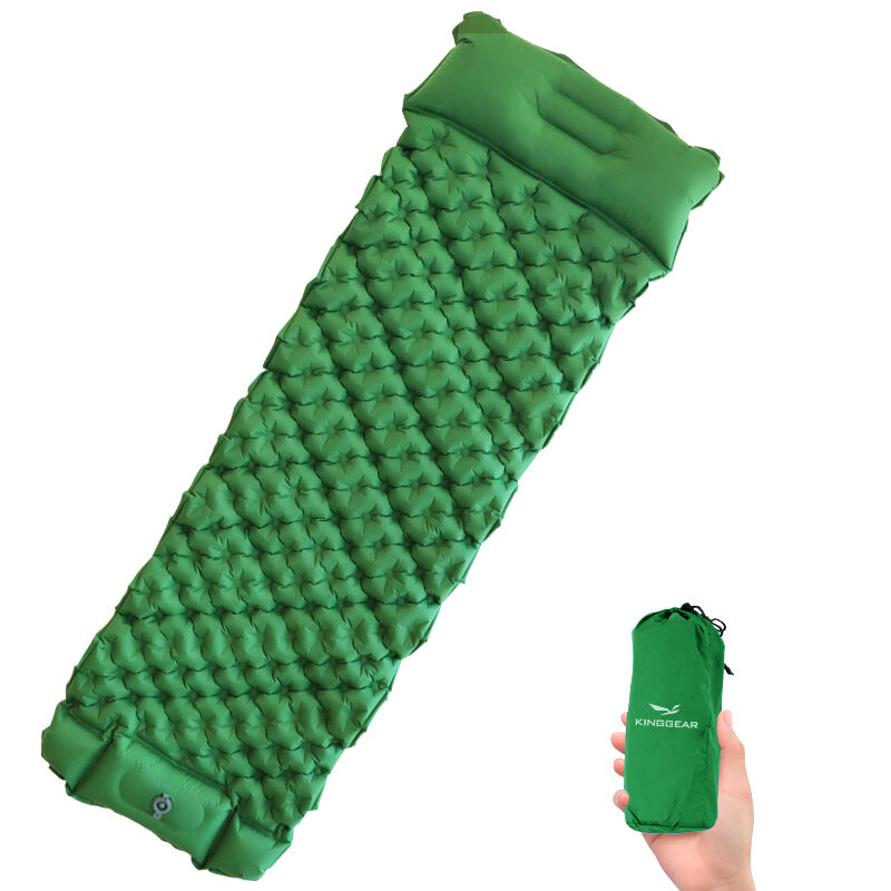 Kinggear 40D Nylon+TPU Inflatable Camping Sleeping Pad with 190×62×6cm Size and Waterproof Design
