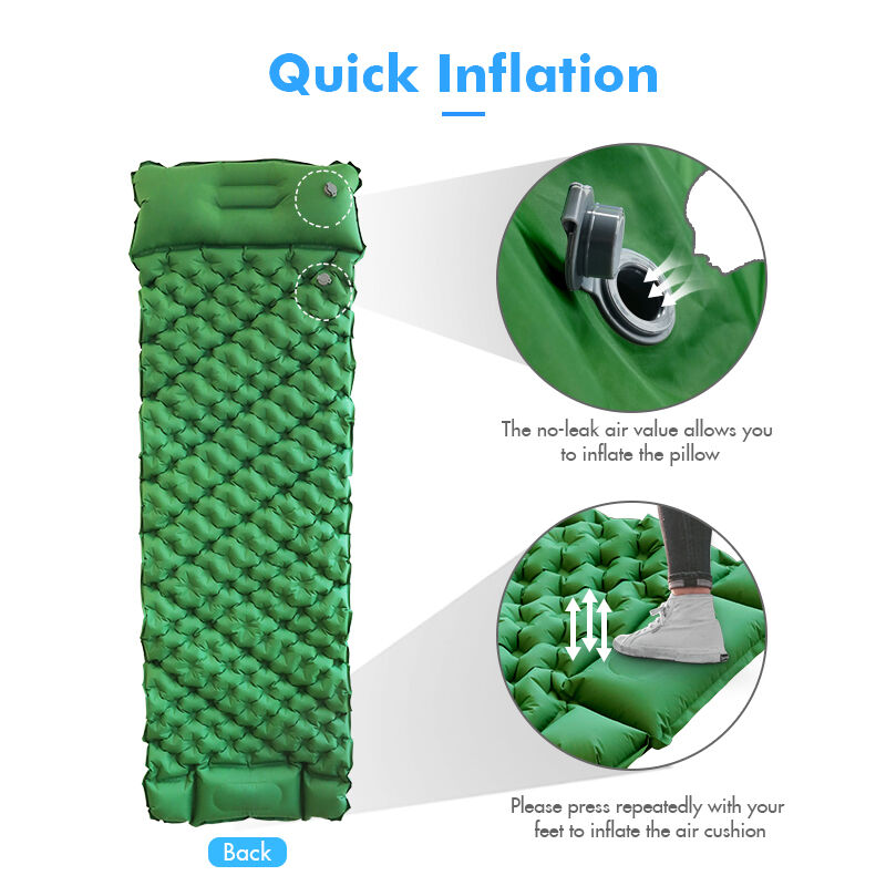 Kinggear 40D Nylon+TPU Inflatable Camping Sleeping Pad with 190×62×6cm Size and Waterproof Design