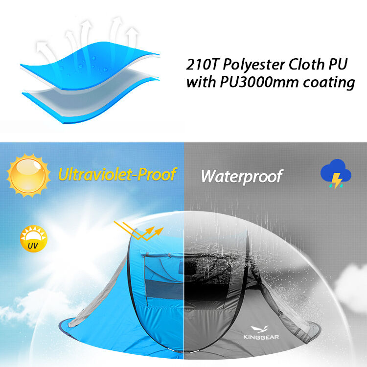 3-4 Person Waterproof Pop up Tent with Automatic Setup for Camping and Travel
