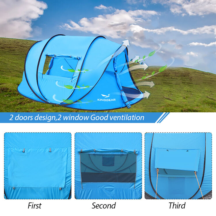 3-4 Person Waterproof Pop up Tent with Automatic Setup for Camping and Travel