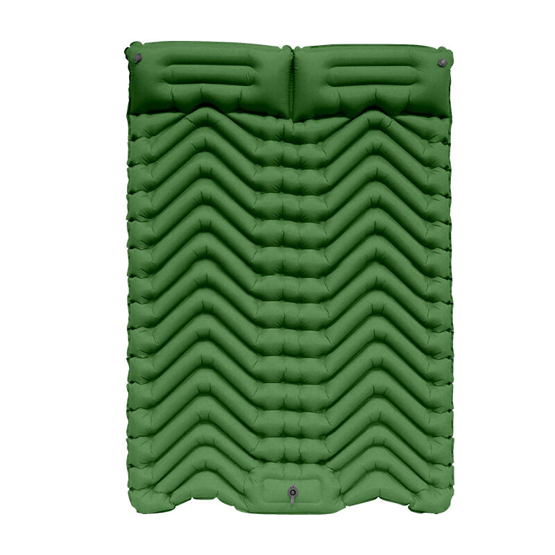 KingGear 2 Person Camping Pad with Built-in Foot Pump and 9cm Thickness Inflatable Sleeping Mat