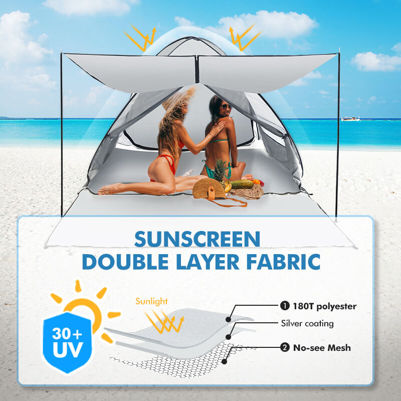 Waterproof UV 50+ Beach Tent with Customized Logo - Portable Camping Tent and Sun Shelter