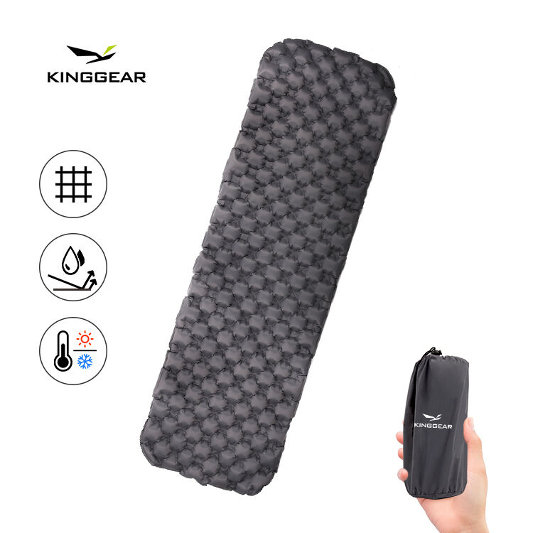 Kinggear Ultralight 420g Inflatable Sleeping Pad with 5cm Thickness and 40D Nylon+TPU for Camping