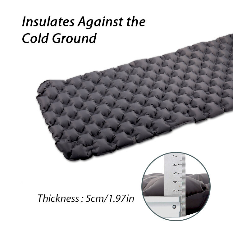 Kinggear Ultralight 420g Inflatable Sleeping Pad with 5cm Thickness and 40D Nylon+TPU for Camping
