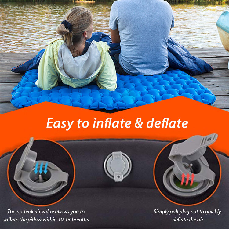 Kinggear Ultralight 420g Inflatable Sleeping Pad with 5cm Thickness and 40D Nylon+TPU for Camping