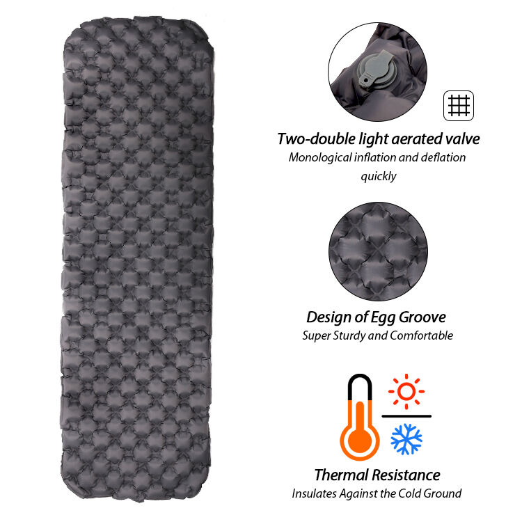Kinggear Ultralight 420g Inflatable Sleeping Pad with 5cm Thickness and 40D Nylon+TPU for Camping