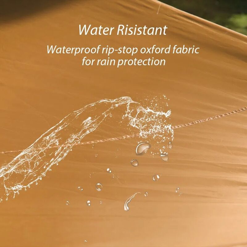 Ultralight 1.14kg 210T Polyester Fabric Camping Tarp with 4m*4m Unfold Size for Outdoor Shelter