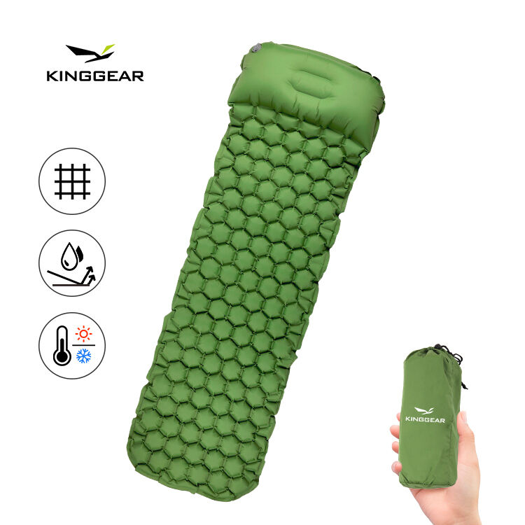 Kinggear Ultralight Camping Sleeping Pad - 480g Lightweight, 5cm Thickness, 40D Nylon+TPU Inflatable Mat