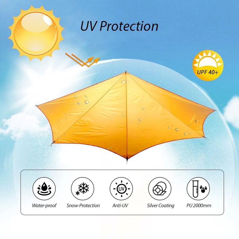 Kinggear Ultralight 0.57kg Waterproof 1000-1500 mm 210T Polyester Fabric Camping Tent Beach Tent