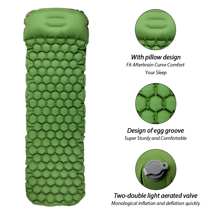 Kinggear Ultralight Camping Sleeping Pad - 480g Lightweight, 5cm Thickness, 40D Nylon+TPU Inflatable Mat