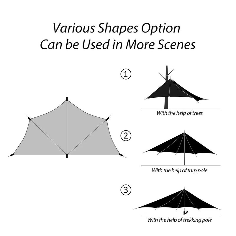 Kinggear Ultralight 0.57kg Waterproof 1000-1500 mm 210T Polyester Fabric Camping Tent Beach Tent