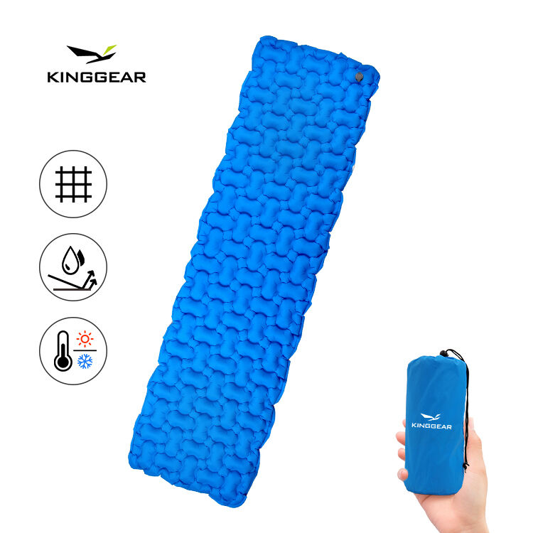 Kinggear Outdoor Waterproof Ultralight Inflatable Sleeping Pad with 6cm Thickness for Camping