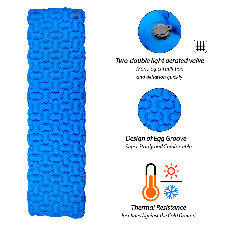 Kinggear Outdoor Waterproof Ultralight Inflatable Sleeping Pad with 6cm Thickness for Camping