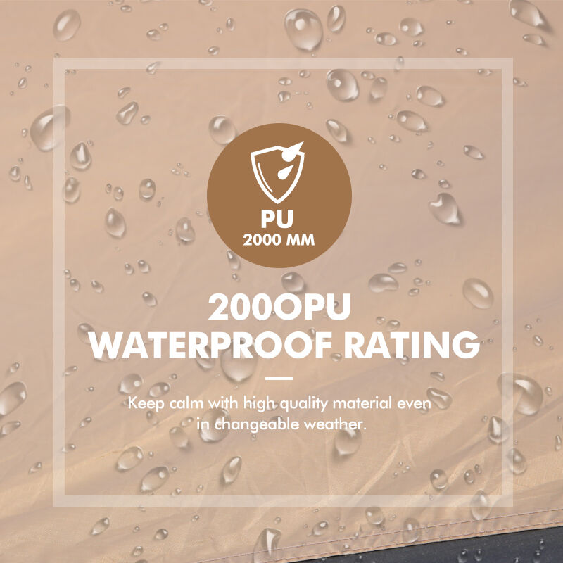 Waterproof 1000-1500 mm Camping Tarp Tent with 210T Polyester Fabric and Aluminum Pole Frame