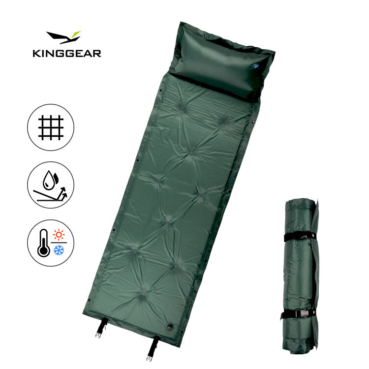 Kinggear Portable Foldable PVC Coated Camping Mat with Customized Design Self-Inflating Mat